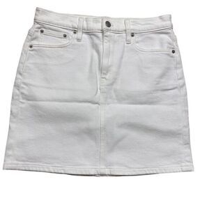 NWOT J. Crew Factory Women's White Denim A-Line Mini Skirt Size 2 Casual